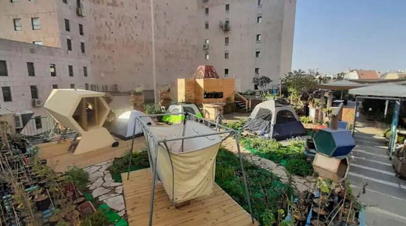 acampamento de luxo no centro de Jerusalém