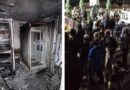Manifestantes incendeiam posto de segurança