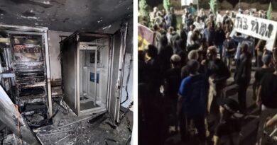 Manifestantes incendeiam posto de segurança