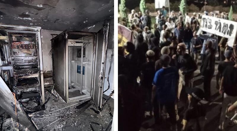 Manifestantes incendeiam posto de segurança