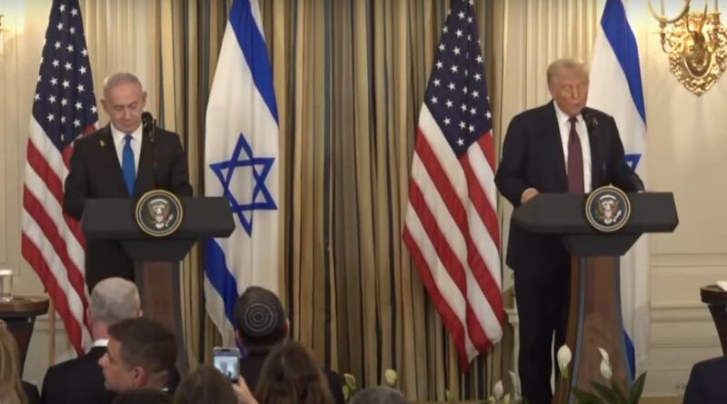 Trump anuncia plano de paz com apoio de Israel