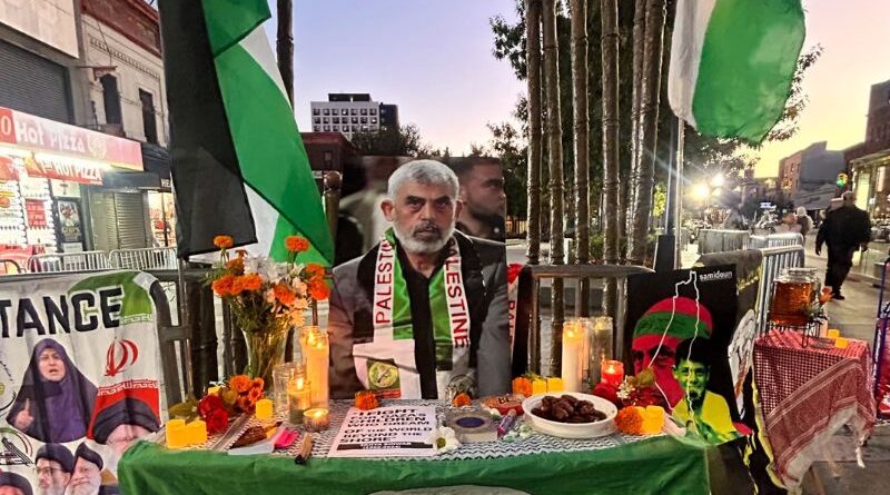 Ativistas anti-Israel homenageiam Sinwar